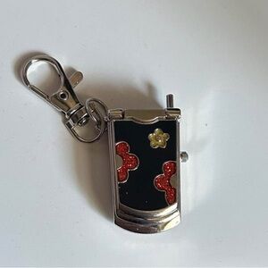 Black Y2k Flip Phone Watch Keychain